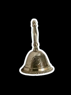 Antique-Style Decorative Hand Bell in Silver Tone